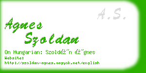 agnes szoldan business card